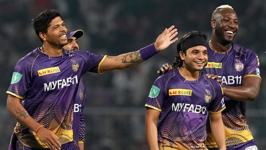 KKR players in action (PTI)