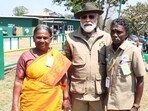 The Elephant Whisperers' Bomman and Belli with PM Narendra Modi.