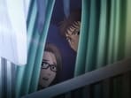 Tetsuo, the ever-resourceful husband, has a plan. He needs to dispose of Nobuto's body, and he decides to do it by cooking it. Kasen, who is just as cool-headed and supportive as ever, listens intently as he explains his method. (Tezuka Productions)