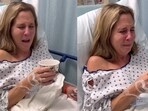 The image shows Jennifer Henderson’s reaction after she was able to smell coffee. The image shows Jennifer Henderson’s reaction after she was able to smell coffee.