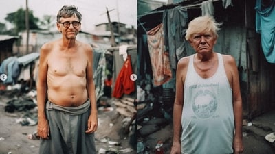 AI-generated potraits of Microsoft's Bill Gates and former US President Donald Trump. (Instagram/withgokul) AI-generated potraits of Microsoft's Bill Gates and former US President Donald Trump. (Instagram/withgokul)