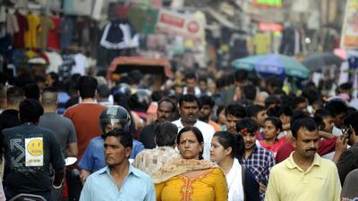 People without masks at Sadar Bazar in Gurugram. (Parveen Kumar/ HT) People without masks at Sadar Bazar in Gurugram. (Parveen Kumar/ HT)