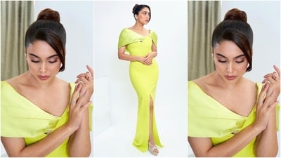 In the end, Sharvari chose subtle eye shadow, mascara on the lashes, feathered brows, a pulled-back messy bun, rouged cheekbones, a dewy base, beaming highlighter, mauve lip shade, and light contouring for the glam picks.&nbsp; (Instagram )