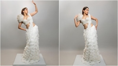 Earlier, Sharvari delighted her followers by sharing pictures of her couture look for attending the Nita Mukesh Ambani Cultural Centre (NMACC) Gala. The actor wore a custom look designed by ace designers Abu Jani and Sandeep Khosla for the occasion. &nbsp; (Instagram )