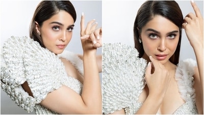 Lastly, Sharvari chose high heels, dainty ear studs, side-parted open locks, mascara on the lashes, glossy blush pink lip shade, feathered brows, rouged cheekbones, subtle eye shadow, beaming highlighter, and light contouring to style the ensemble.&nbsp; (Instagram )