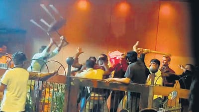 The police have lodged cross FIRs in the case and are scanning through the uploaded video and other footage of CCTVs of the bar to find out who started the ruckus as the customers and the staff members have stated different versions of the incident. (HT PHOTO) The police have lodged cross FIRs in the case and are scanning through the uploaded video and other footage of CCTVs of the bar to find out who started the ruckus as the customers and the staff members have stated different versions of the incident. (HT PHOTO)