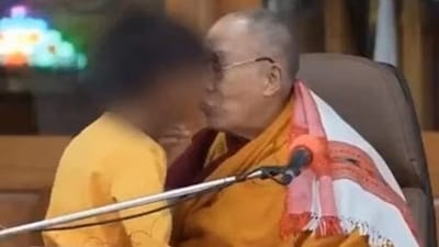 The widely circulated footage shows the Dalai Lama extending his tongue and asking the boy to suck on it during an interaction in which the child was paying his respects. (Source: Twitter/Video grab) The widely circulated footage shows the Dalai Lama extending his tongue and asking the boy to suck on it during an interaction in which the child was paying his respects. (Source: Twitter/Video grab)