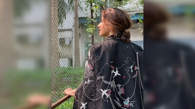 Sonali Bendre shared a slew of images slaying the look and captioned her post, "Ready for takeoff…..🖤🖤."&nbsp; (Instagram/@iamsonalibendre)