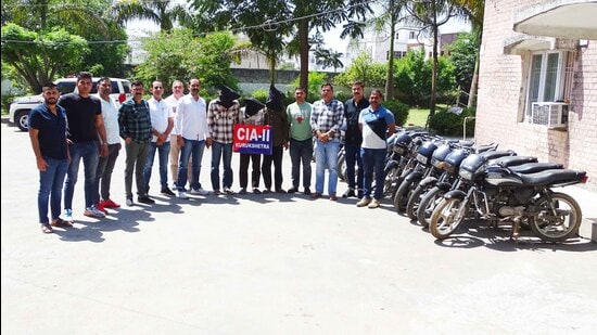 The Kurukshetra police have recovered 16 stolen bikes from the accused possession. (HT Photo)