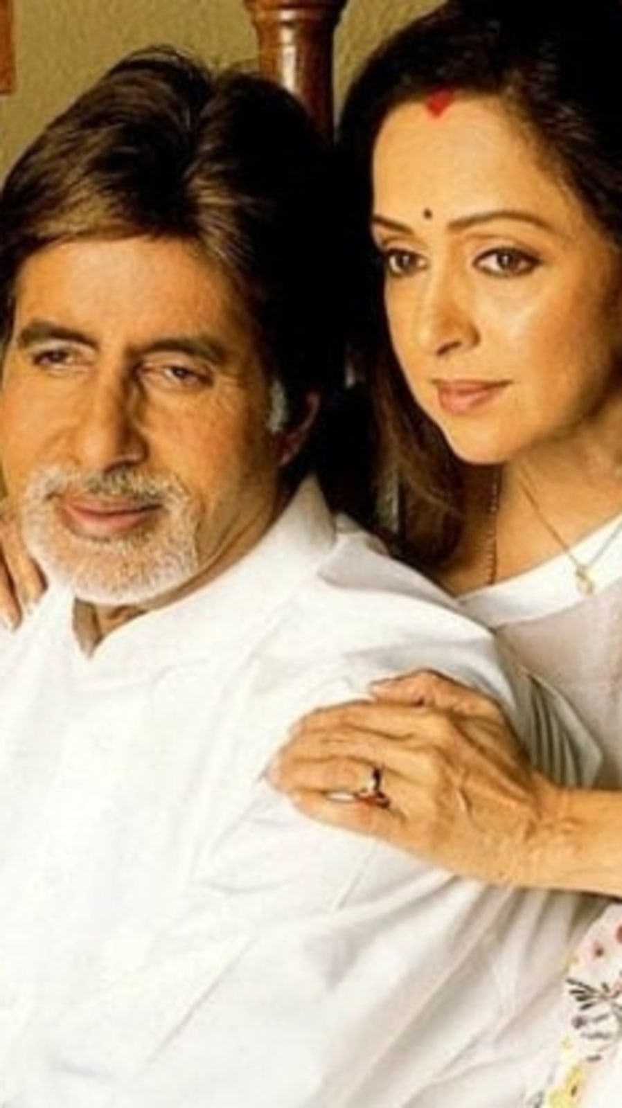 Amitabh Bachchan and Hema Malini in their 2003 film Baghban.
