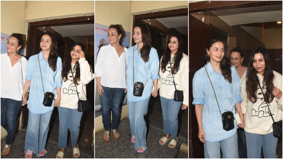Alia Bhatt with Soni Razdan and Shaheen Bhatt on a movie date. (HT Photo/Varinder Chawla) Alia Bhatt with Soni Razdan and Shaheen Bhatt on a movie date. (HT Photo/Varinder Chawla)