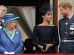 Prince Harry and Meghan Markle with late Queen Elizabeth II and Prince Andrew. (File Photo)