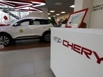 A car produced by Chinese automobile manufacturer Chery is on display for sale (File Reuters)