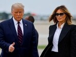 Former US President Donald Trump seen with Melania Trump. Former US President Donald Trump seen with Melania Trump.