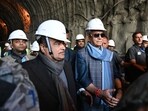 Union minister Nitin Gadkari, J&K LG Manoj Sinha inspect the construction work of Asia’s longest bi-directional Zojila Tunnel, at Baltal, east of Srinagar. Union minister Nitin Gadkari, J&K LG Manoj Sinha inspect the construction work of Asia’s longest bi-directional Zojila Tunnel, at Baltal, east of Srinagar.