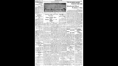 HT This Day: April 11, 1934 -- Two notorious dacoits killed by Sikh girl HT This Day: April 11, 1934 -- Two notorious dacoits killed by Sikh girl