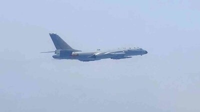 An aircraft of China's People's Liberation Army (PLA) takes part in military drills near Taiwan. (Reuters)