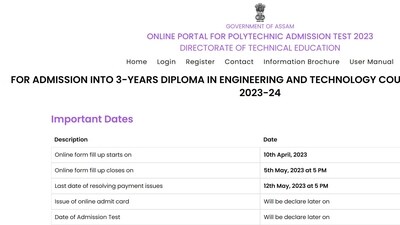 Assam PAT 2023: Registration begins at dte.assam.gov.in Assam PAT 2023: Registration begins at dte.assam.gov.in