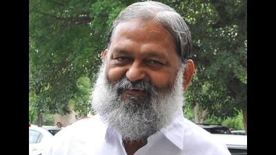 Haryana health minister Anil Vij said restrictions were ordered as per the prevailing situation and accordingly, he made masks compulsory at health facilities and places with gathering of 100 or more (HT File Photo)