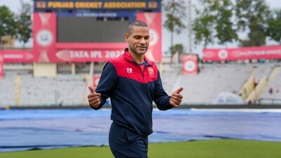 Punjab Kings captain Shikhar Dhawan during a practice session. (PTI)