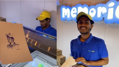 Customer draws man's portrait. (Instagram/@Sohan VK) Customer draws man's portrait. (Instagram/@Sohan VK)