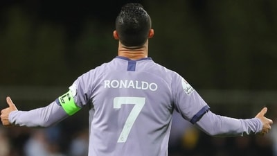 Nassr's Portuguese forward Cristiano Ronaldo reacts to a missed chance during the Saudi Pro League football match between Al-Fayha and Al-Nassr (AFP) Nassr's Portuguese forward Cristiano Ronaldo reacts to a missed chance during the Saudi Pro League football match between Al-Fayha and Al-Nassr (AFP)