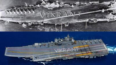 The first INS Vikrant carrier (above) was decommissioned in 1997 and the new indigenous INS Vikrant was commissioned by Prime minister Narendra Modi in Kochi on September 2, 2022. (Twitter/INS Vikrant)