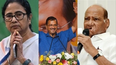 Trinamool Congress chief Mamata Banerjee, AAP supremo Arvind Kejriwal and NCP president Sharad Pawar. Trinamool Congress chief Mamata Banerjee, AAP supremo Arvind Kejriwal and NCP president Sharad Pawar.