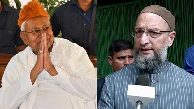 Bihar chief minister Nitish Kumar and AIMIM chief Asaduddin Owaisi.