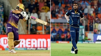 Rinku Singh produced magic against a crestfallen Yash Dayal on Sunday evening. (PTI/IPL) Rinku Singh produced magic against a crestfallen Yash Dayal on Sunday evening. (PTI/IPL)
