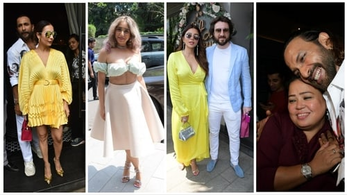 Malaika Arora, Neha Bhasin, Daisy Shah, Bharti Singh at Terence Lewis's Easter-cum-birthday bash. (Varinder Chawla)