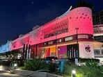 A general view of the barricade of India's first Apple retail store to be launched soon at Jio World Drive Mall, in Mumbai, India, April 5, 2023. (REUTERS)