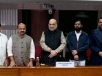 Union home minister Amit Shah with Karnataka chief minister Basavaraj Bommai, Maharashtra CM Eknath Shinde and the state deputy chief minister Devendra Fadnavis during a meeting in New Delhi at December last year. Union home minister Amit Shah with Karnataka chief minister Basavaraj Bommai, Maharashtra CM Eknath Shinde and the state deputy chief minister Devendra Fadnavis during a meeting in New Delhi at December last year.