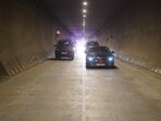 Union minister Nitin Gadkarim, accompanies by J&K LG Manoj Sinha among others, during inauguration of Sitaram Pasi-Marog Tunnel (NT-1) on Ramban-Banihal road in Ramban district of Jammu and Kashmir on Tuesday. Union minister Nitin Gadkarim, accompanies by J&K LG Manoj Sinha among others, during inauguration of Sitaram Pasi-Marog Tunnel (NT-1) on Ramban-Banihal road in Ramban district of Jammu and Kashmir on Tuesday.