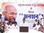 Rajasthan Congress leader Sachin Pilot on a day-long fast in Jaipur on Tuesday. Rajasthan Congress leader Sachin Pilot on a day-long fast in Jaipur on Tuesday.