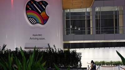 Apple BKC is set up inside the Jio World Drive Mall at Bandra Kurla Complex. (ANI) Apple BKC is set up inside the Jio World Drive Mall at Bandra Kurla Complex. (ANI)