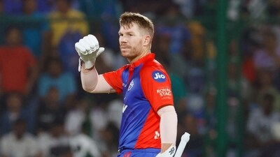 David Warner celebrates his half-century (IPL/Twitter) David Warner celebrates his half-century (IPL/Twitter)