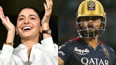Anushka Sharma cheered for her husband Virat Kohli. Anushka Sharma cheered for her husband Virat Kohli.