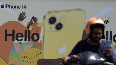 The iPhone maker has also introduced customised wallpapers themed after Apple BKC and Apple Saket, and a curated Apple Music playlist featuring the ‘sounds of Mumbai and Delhi’. (Bloomberg) The iPhone maker has also introduced customised wallpapers themed after Apple BKC and Apple Saket, and a curated Apple Music playlist featuring the ‘sounds of Mumbai and Delhi’. (Bloomberg)