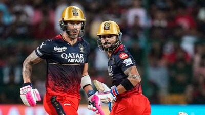 Royal Challengers Bangalore batters Virat Kohli and Faf du Plessis (PTI) Royal Challengers Bangalore batters Virat Kohli and Faf du Plessis (PTI)
