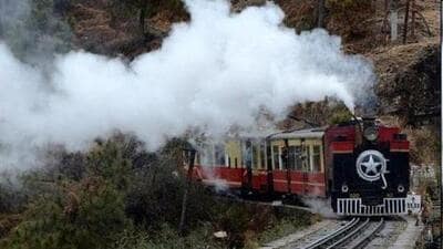 The Kalka-Shimla toy train meanders along at a leisurely pace, offering a mesmerising view of the hills. (HT File) The Kalka-Shimla toy train meanders along at a leisurely pace, offering a mesmerising view of the hills. (HT File)