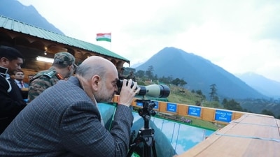 Home Minister Amit Shah reviewed military preparedness on the Kibithoo LAC on Monday Home Minister Amit Shah reviewed military preparedness on the Kibithoo LAC on Monday