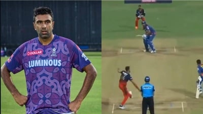 Ashwin; Harshal Patel's missed non-striker run out attempt Ashwin; Harshal Patel's missed non-striker run out attempt