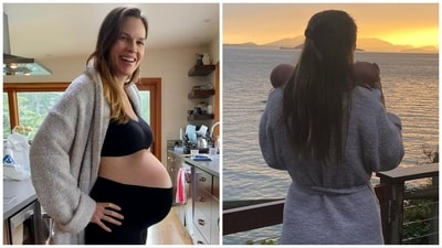 Hilary Swank has shared a picture with her twins. Hilary Swank has shared a picture with her twins.
