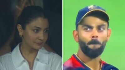 Anushka Sharma and Virat Kohli after RCB's defeat. (Screengrab) Anushka Sharma and Virat Kohli after RCB's defeat. (Screengrab)
