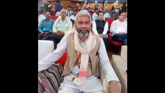 Padma Shri Uma Shankar Pandey at national climate conclave in Lucknow. (HT)