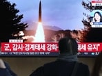 North Korea Missile: A TV screen shows a file image of North Korea's missile launch during a news program at the Seoul Railway Station in Seoul, South Korea,