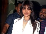 Samantha Ruth Prabhu posed for a picture during the trailer launch of Shaakuntalam in Mumbai. (ANI Photo) Samantha Ruth Prabhu posed for a picture during the trailer launch of Shaakuntalam in Mumbai. (ANI Photo)