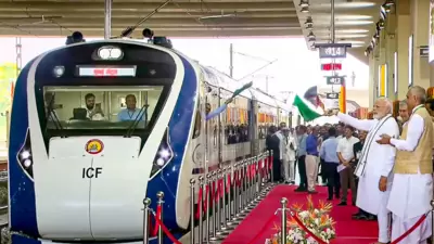 Prime Minister Narendra Modi flagging off the Gandhinagar-Mumbai Vande Bharat Express train. (File) Prime Minister Narendra Modi flagging off the Gandhinagar-Mumbai Vande Bharat Express train. (File)