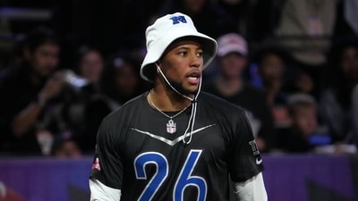 New York Giants running back Saquon Barkley (26) during the Pro Bowl Skills competition at the Intermountain Healthcare Performance Facility. (USA TODAY Sports)